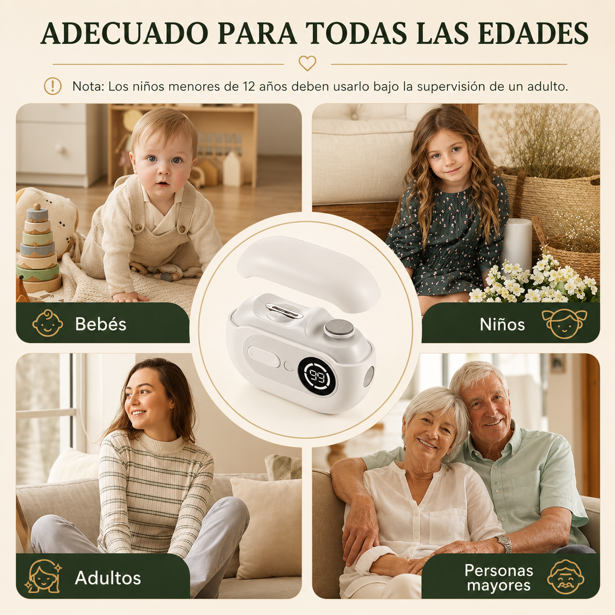 Manos Serenas™ | Cortauñas Eléctrico 4 en 1