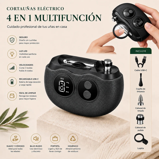 Manos Serenas™ | Cortauñas Eléctrico 4 en 1
