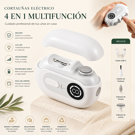 Manos Serenas™ | Cortauñas Eléctrico 4 en 1