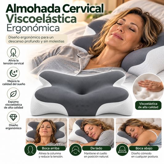 Almohada Cervical Viscoelástica Ergonómica